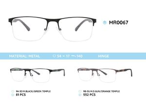 Металлическая оправа с дужками из пластика TR-90 полуободковая MR0067