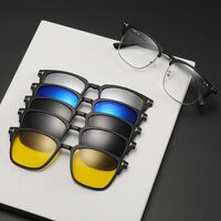 TR90/PC plastic frame + 5 polarized sun protection magnet clip-on set + leather bag El Dorado EL2373