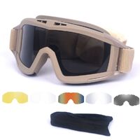 Safety shockproof tactical fog-proof with sponge goggles, set with 3 and 5 lens, 蝗虫大集合-DX