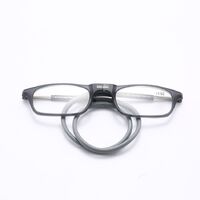 Plastic reading pince-nez glasses folding with magnetic 小框挂脖, diopters from +1.00 to +4.00, RMC=62-64