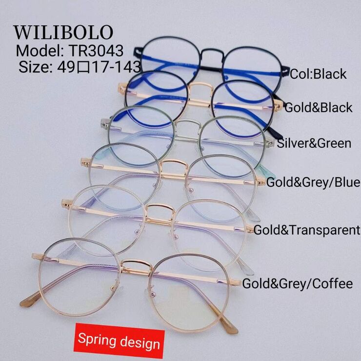 Metal + TR90 ultrathin women's frames with spring hinges Wilibolo TR3043
