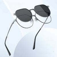 Metal frame for glasses + magnet sunshade clip-on 7023-GT