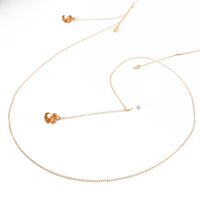 Gold-colored metal non-slip chain, with shell and pearl, for glasses and masks GL017