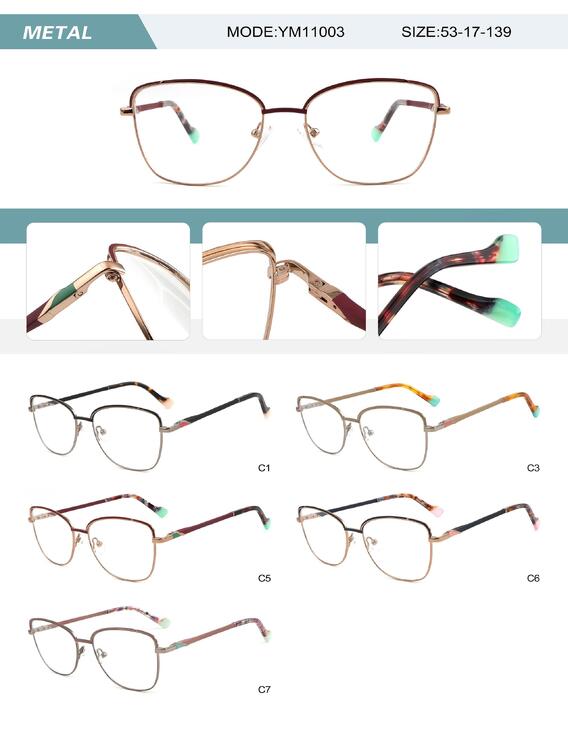 Metal frame for women with spring hinges YM11003-DA