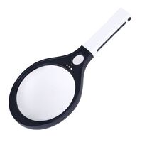 Magnifier with universal backlight, magnifying glass with handle 80150-XX, diameter 150 mm, magnification: 2X, 10X
