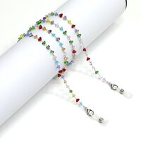 Metal non-slip chain, with colorful triangular crystal, for glasses and masks GS037