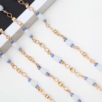 Metal non-slip gold chain, with crystal beads, for glasses and masks GA085