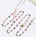 Металлическая нескользящая цепочка золотого цвета, с цветными глазами, для очков и масок GL1706