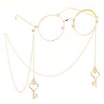 Металлическая нескользящая цепочка золотого цвета, с подвеской в виде ключа в форме сердца, для очков и масок GL408