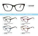 Plastic acetate eyeglasses frame with spring hinges WD1658P