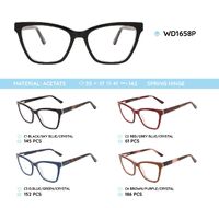 Plastic acetate eyeglasses frame with spring hinges WD1658P