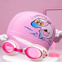 Swimming waterproof anti-fog goggles for kids, with swimming cap, 1700-YU
