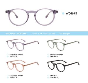 Plastic acetate eyeglasses frame with spring hinges WD1645