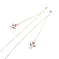 Gold-colored metal non-slip chain, with pendant angel and rhinestone, for glasses and masks GL811