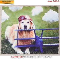 Салфетка для очков из материала микрофибра, плотный материал DOG-2