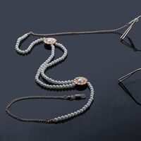 Gold-colored metal non-slip chain, with pearl, for glasses and masks GL146