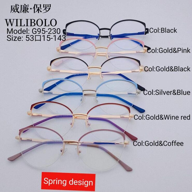 Nylor metal ultrathin frames Wilibolo, with spring hinges G95-230