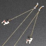 Gold-colored metal non-slip chain, with pendant deer, for glasses and masks GL350