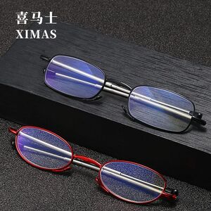Folding metal reading glasses 5107 with Blue ray cut protection with case, diopters from +1.00 to +4.00, RMC=62-64