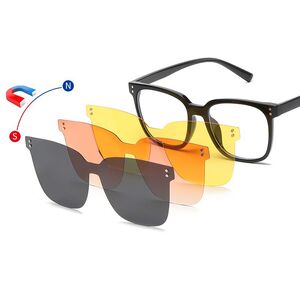TR90 plastic frame + 3 polarized sun protection magnet clip-ons El Dorado EL9201