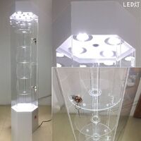 Acrylic floor rotating display stand for glasses, frames, cases and accessories 16006-35, size 160 * 35 * 30 cm