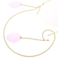 Gold-colored metal non-slip chain, with lace pompom pendant, for glasses and masks GL195