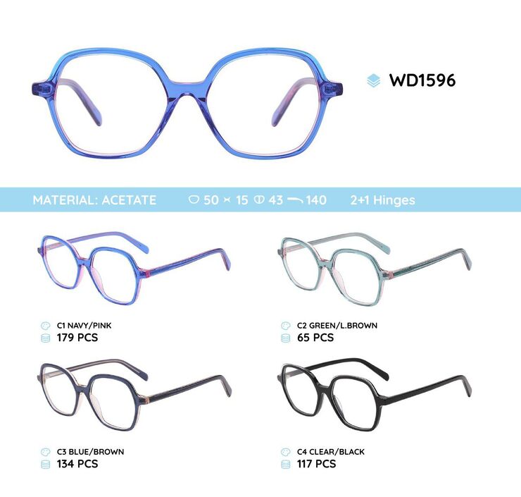 Plastic acetate eyeglasses frame WD1596