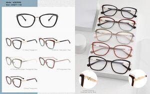 Оправа женская пластиковая из ацетата, комбинированная с металлом, с флексом Big City MS8365B