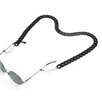 Matte black acrylic eyeglass chain GB052