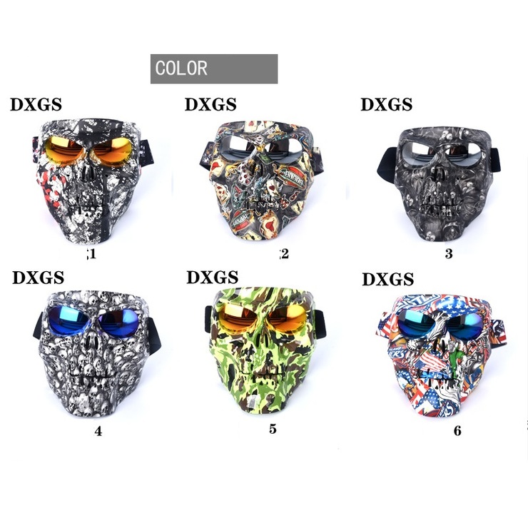 Safety shockproof sports goggles-mask 风镜-骷颅头转印