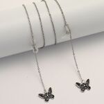 Металлическая нескользящая цепочка серебряного цвета, с подвеской в виде бабочки, для очков и масок GL1871