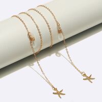 Gold-colored metal non-slip chain, with starfish pendant, for glasses and masks GL316
