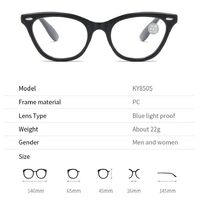 Plastic reading glasses KY8505 with Blue ray cut protection, diopters from +1.00 to +4.00, RMC=62-64