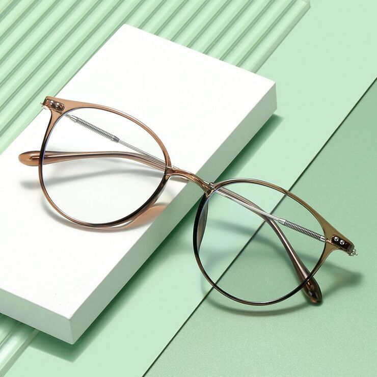 Metal eyeglasses for reading 90045 Blue ray cut, diopters 0.00, PD62-64