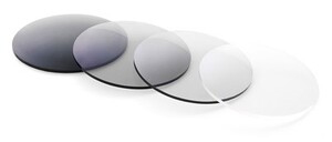 Фотохромные серые пластиковые линзы, индекс 1,56, с зелёным покрытием + UV400 (цена за пару!)