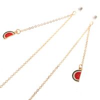 Gold-colored metal non-slip chain, with watermelon pendant, for glasses and masks GL023