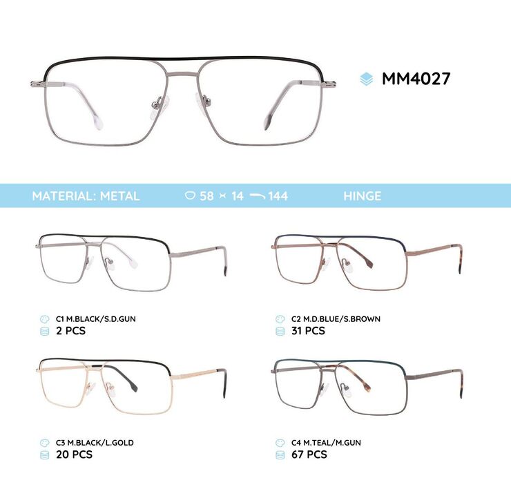 Metal men's frame for glasses MM4027