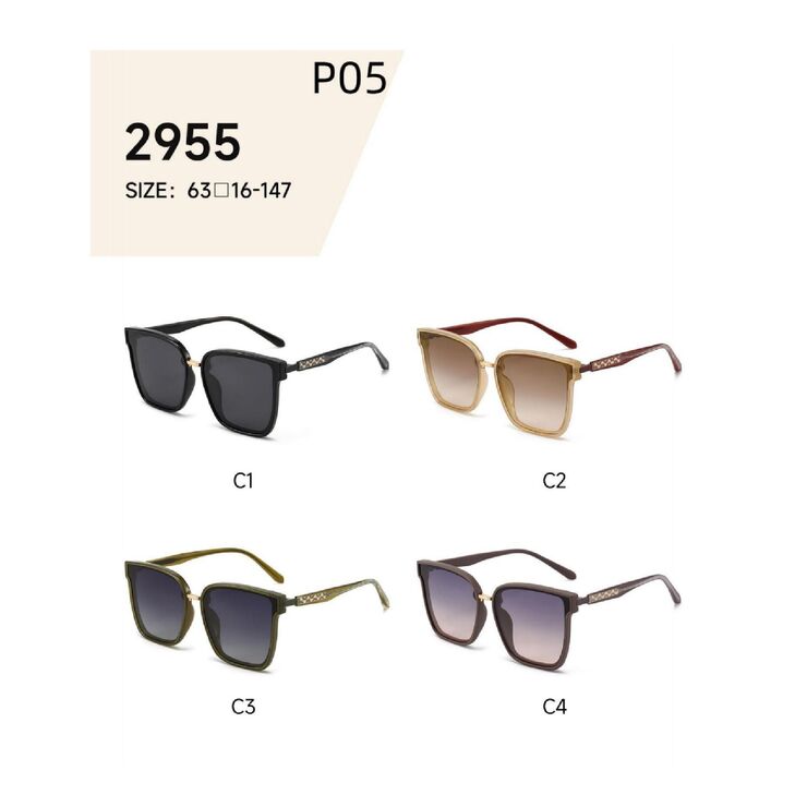 Polarized metal + TR90 sunglasses P05KY 2955