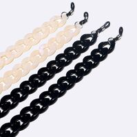 Acrylic non-slip chain, 2-piece set black and beige, for glasses and masks GM138