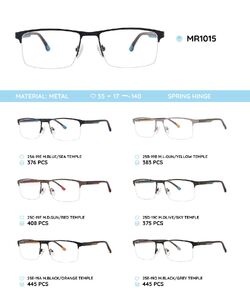 Металлическая оправа с дужками из материала TR-90 со встроенным флексом MR1015