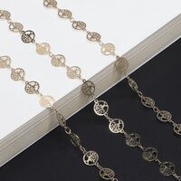 Gold-colored metal non-slip chain, with tree of life, for glasses and masks GL523