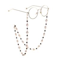 Metal non-slip chain, with crysta and pearl, for glasses and masks GL851