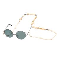 Gold-colored metal non-slip chain, with small conch, for glasses and masks GL697