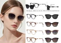 Оправа для очков пластиковая TR90+CP с защитой от синего света, с флексом + поляризационная солнцезащитная насадка (клипон) Leke LK8839