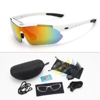 Safety shockproof sports polarized goggles with 5 caps + test card + frame for diopter lenses ALONG-0089