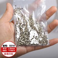 Set of rhinestones with flat bottom for decorating frames and glasses PD0022, colors: white and AB, 1.3-6.5 mm
