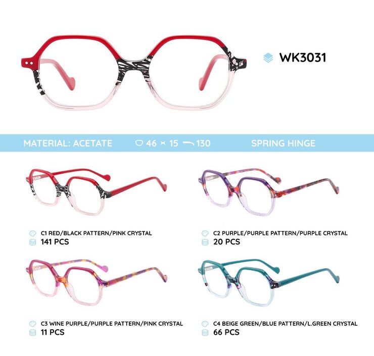 Acetate plastic frames for kids WK3031