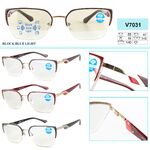 Ready-made metal frame glasses Vizzini V7031, block blue light, plastic lens, diopters +0.75 to +4.00 (step 0.25)