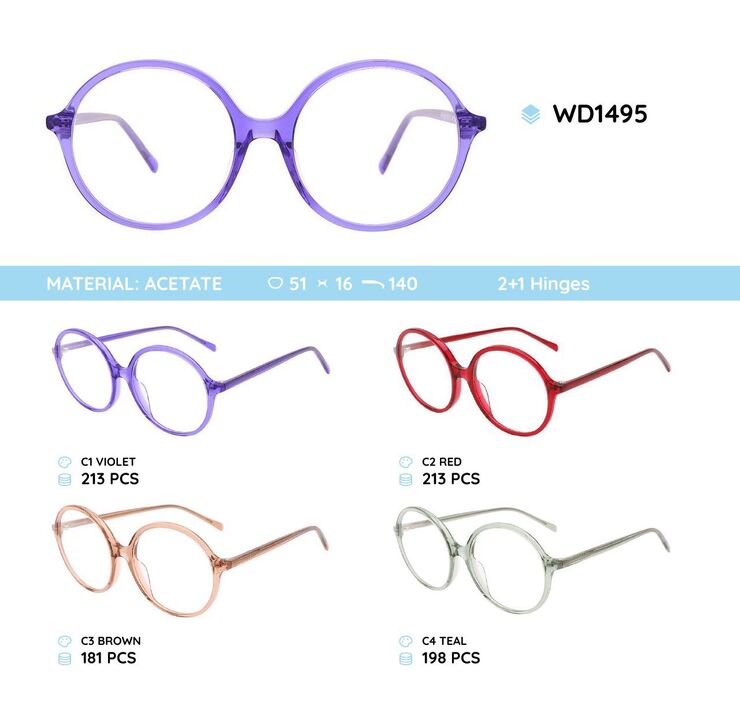 Plastic acetate eyeglasses frame for women WD1495