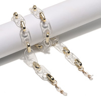 Metal glasses chain with color small daisies GB153